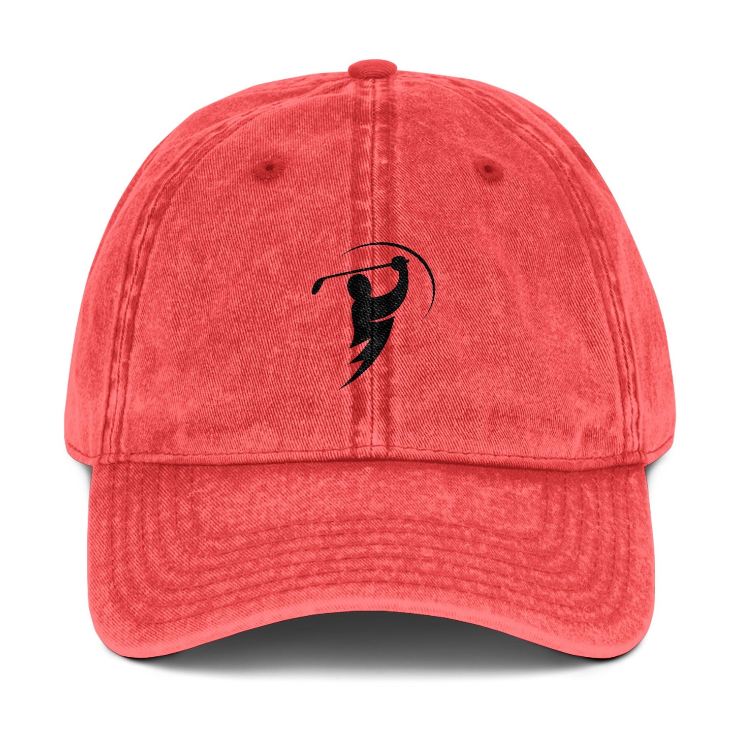 Vintage Embroidered Cap - Bolty on Front / Monogram on Back (Black)