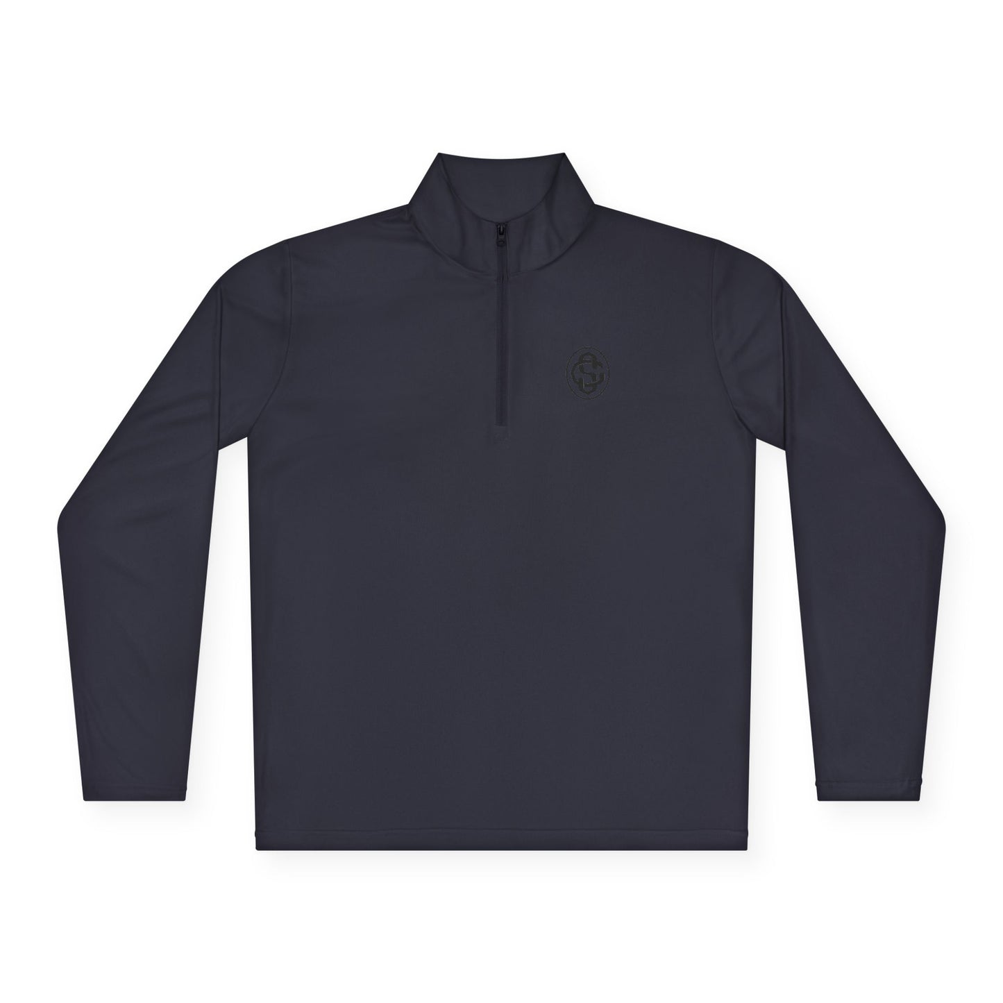 Monogram on 1/4-Zip (Black Logo) - Mens