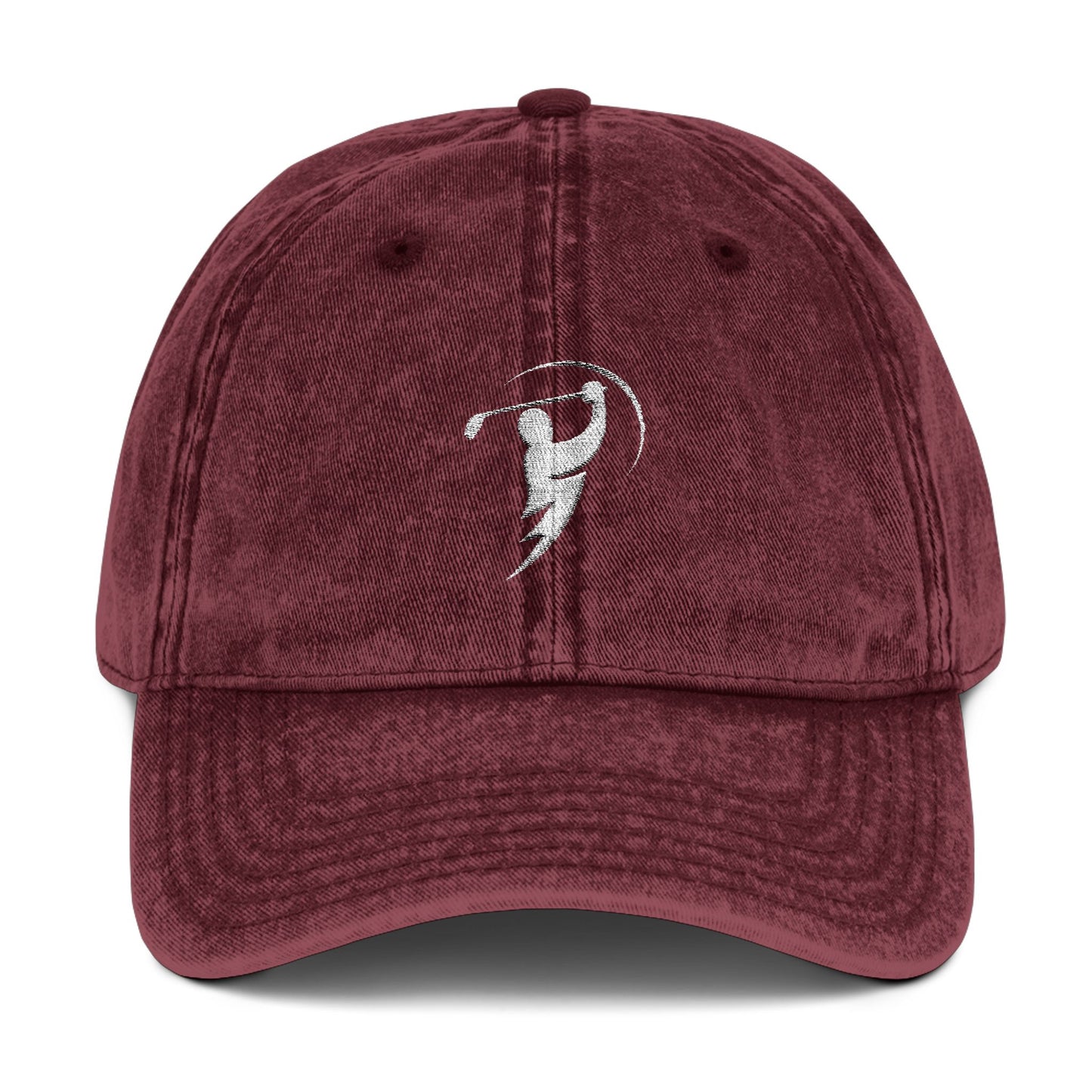 Vintage Embroidered Cap - Bolty on Front / Monogram on Back (White)