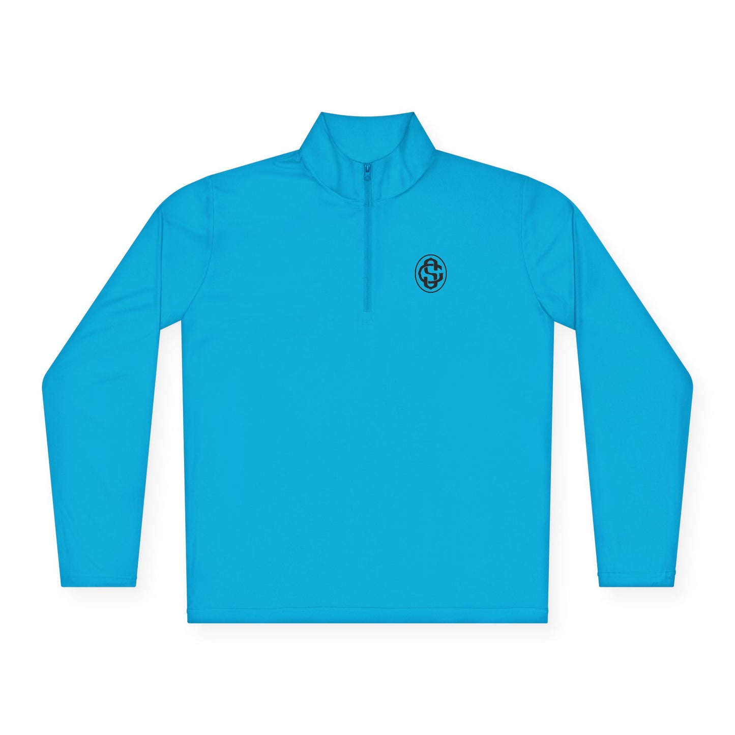 Monogram on 1/4-Zip (Black Logo) - Mens