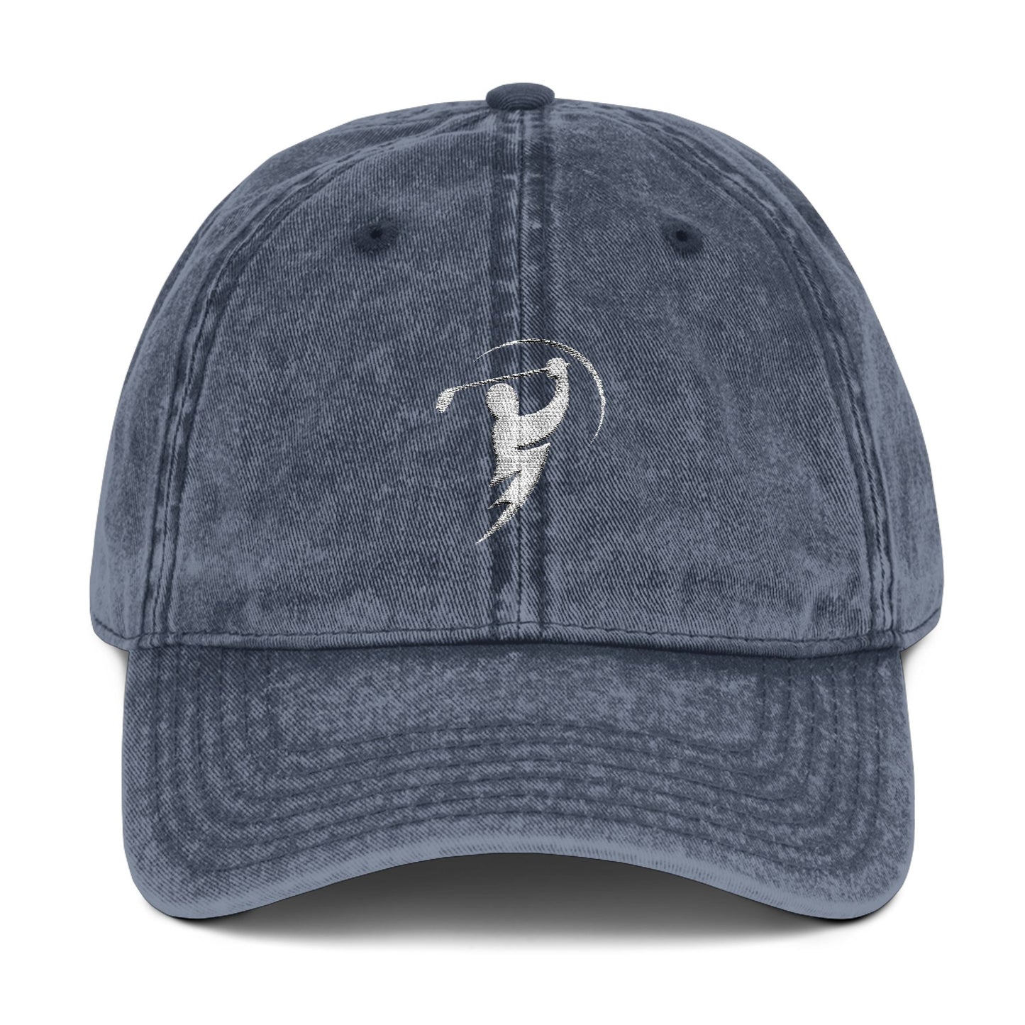Vintage Embroidered Cap - Bolty on Front / Monogram on Back (White)