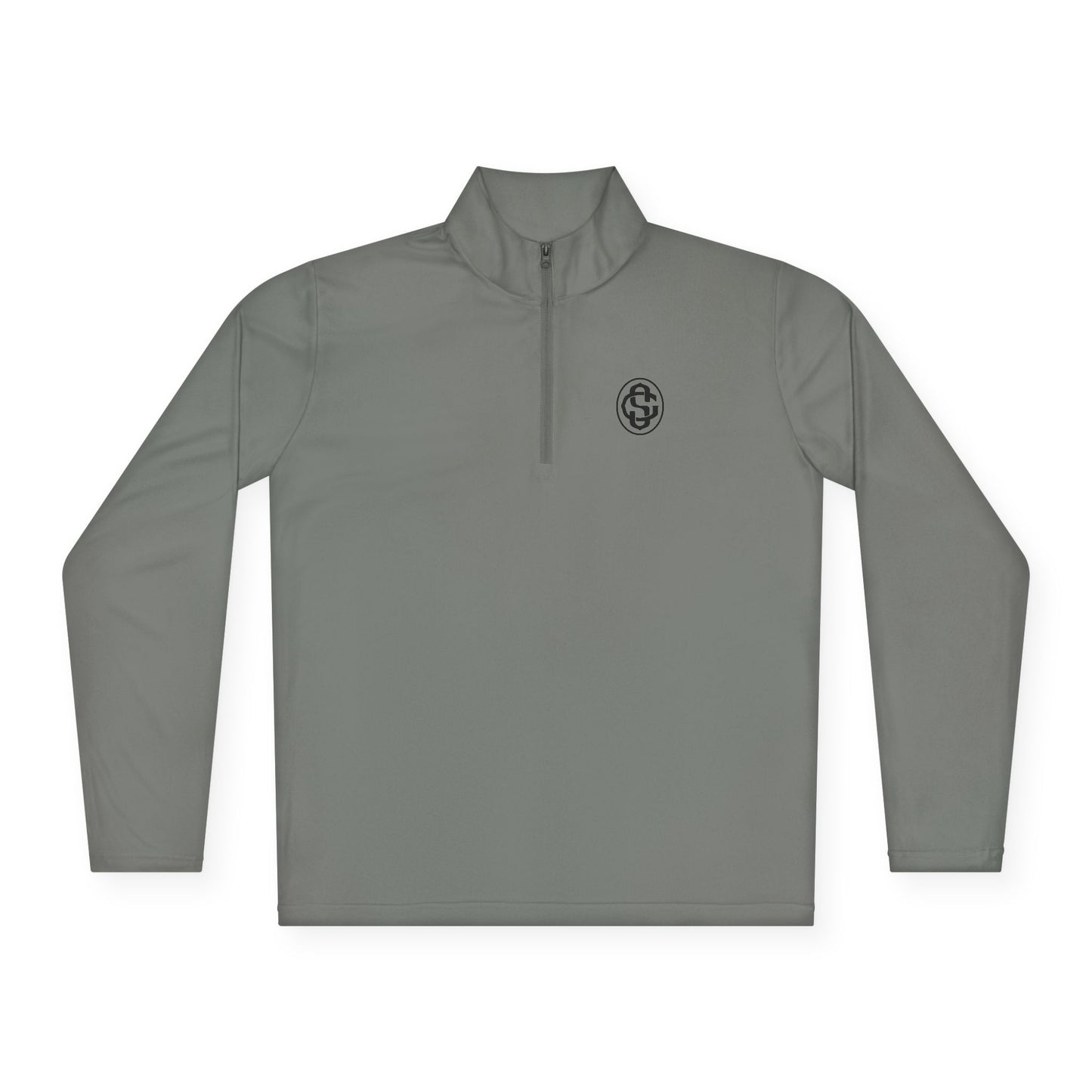 Monogram on 1/4-Zip (Black Logo) - Mens