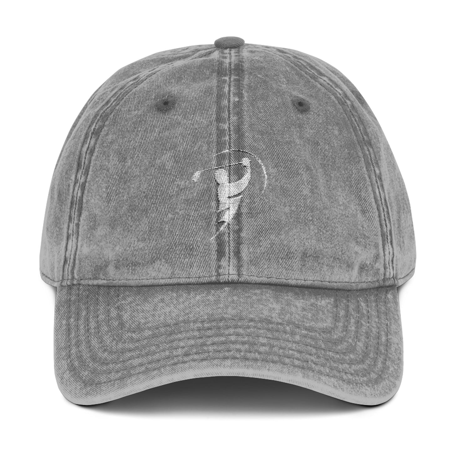 Vintage Embroidered Cap - Bolty on Front / Monogram on Back (White)