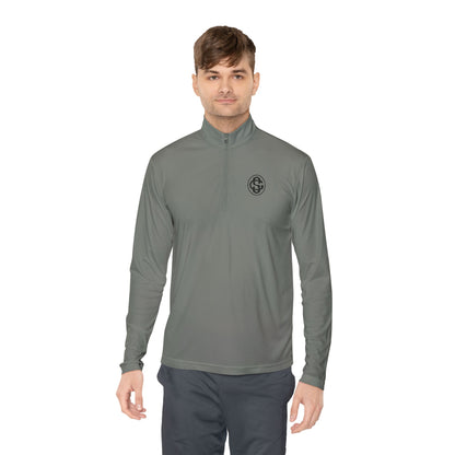 Monogram on  1/4-Zip (Black Logo) - Mens
