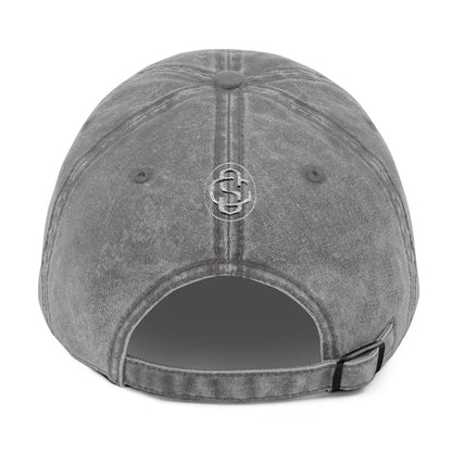 Vintage Embroidered Cap - Bolty on Front / Monogram on Back (White)