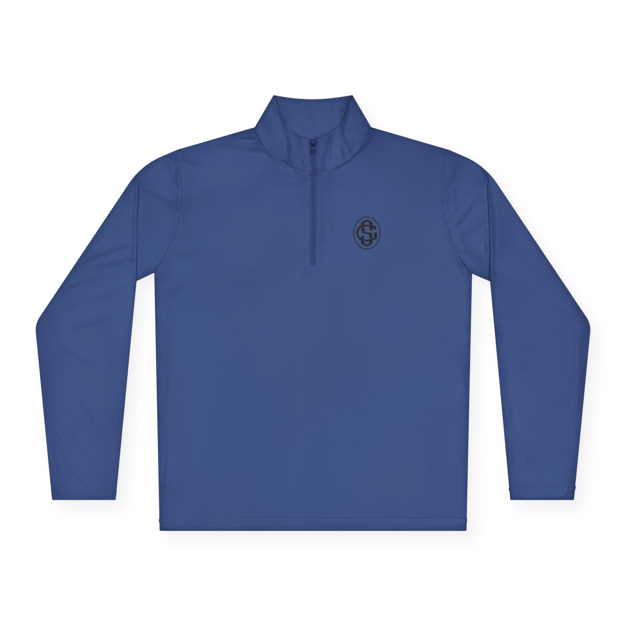Monogram on  1/4-Zip (Black Logo) - Mens