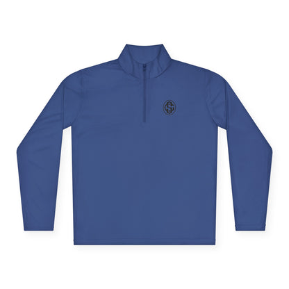 Monogram on  1/4-Zip (Black Logo) - Mens
