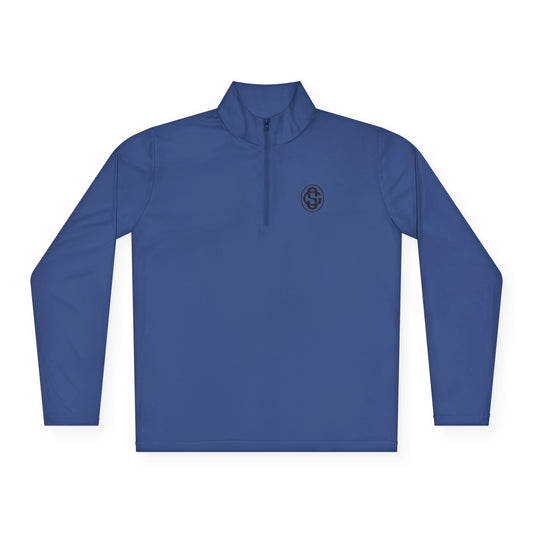 Monogram on  1/4-Zip (Black Logo) - Mens