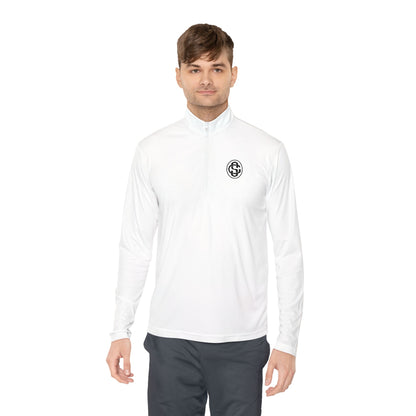 Monogram on  1/4-Zip (Black Logo) - Mens