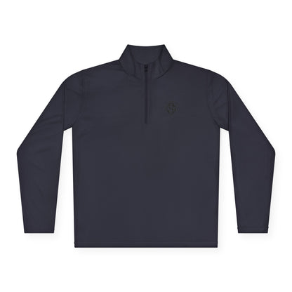 Monogram on  1/4-Zip (Black Logo) - Mens