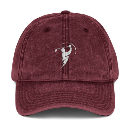 Vintage Embroidered Cap - Bolty on Front / Monogram on Back (White)