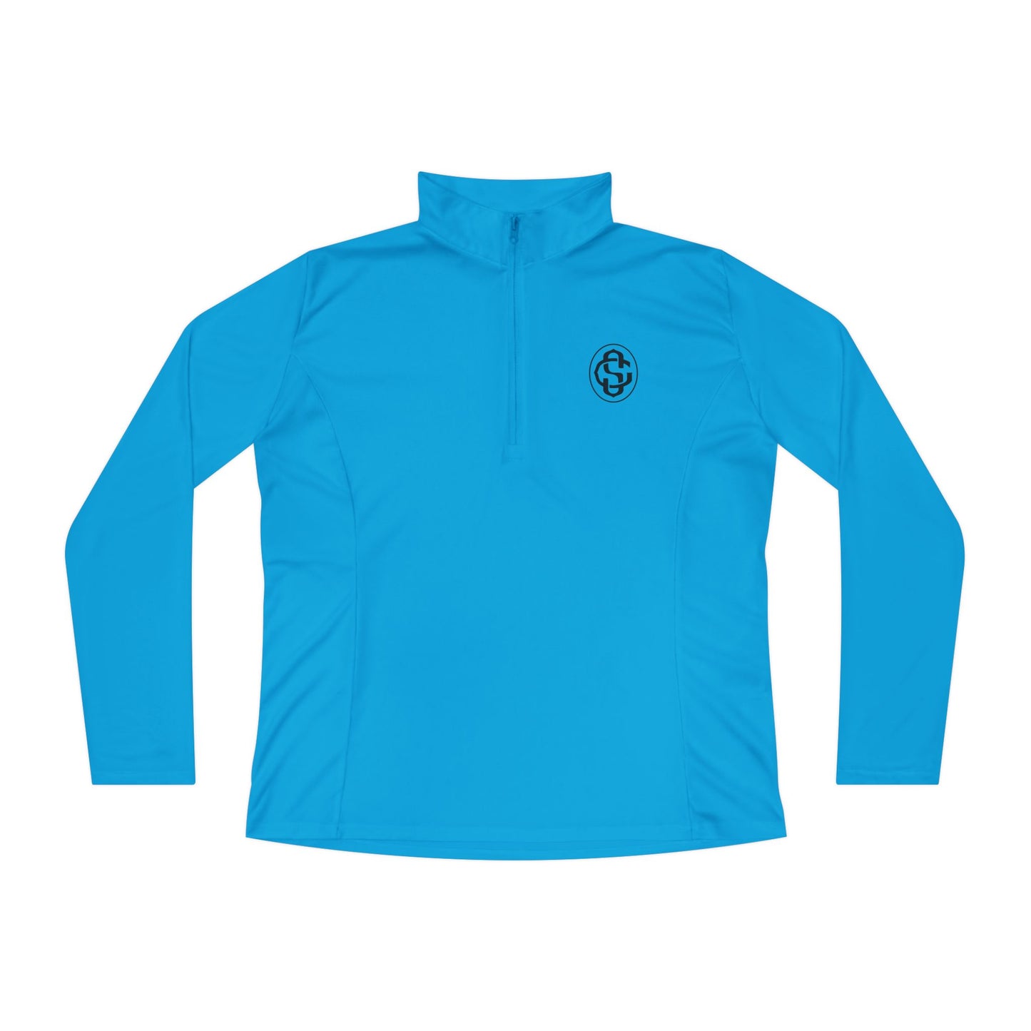 Monogram on 1/4-Zip (Black Logo) - Womens