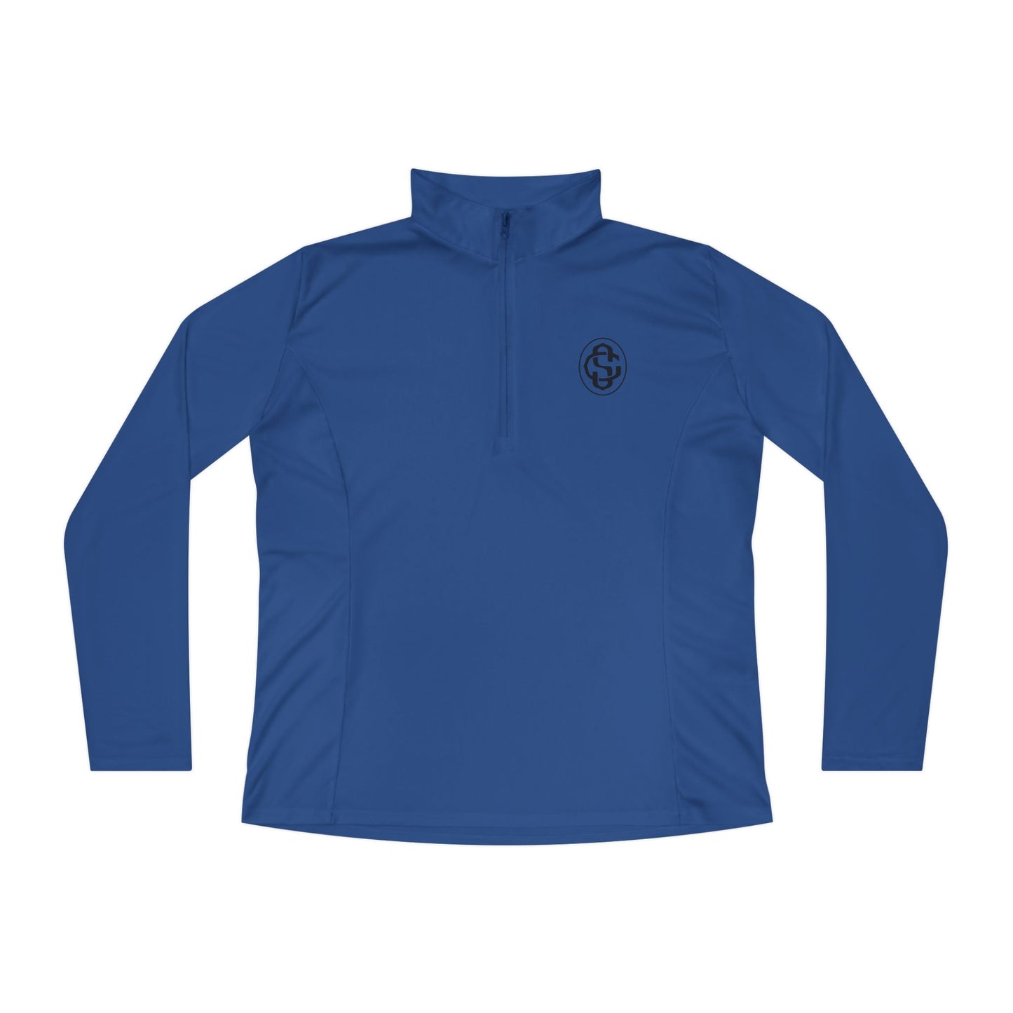 Monogram on 1/4-Zip (Black Logo) - Womens