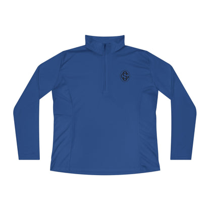 Monogram on 1/4-Zip (Black Logo) - Womens
