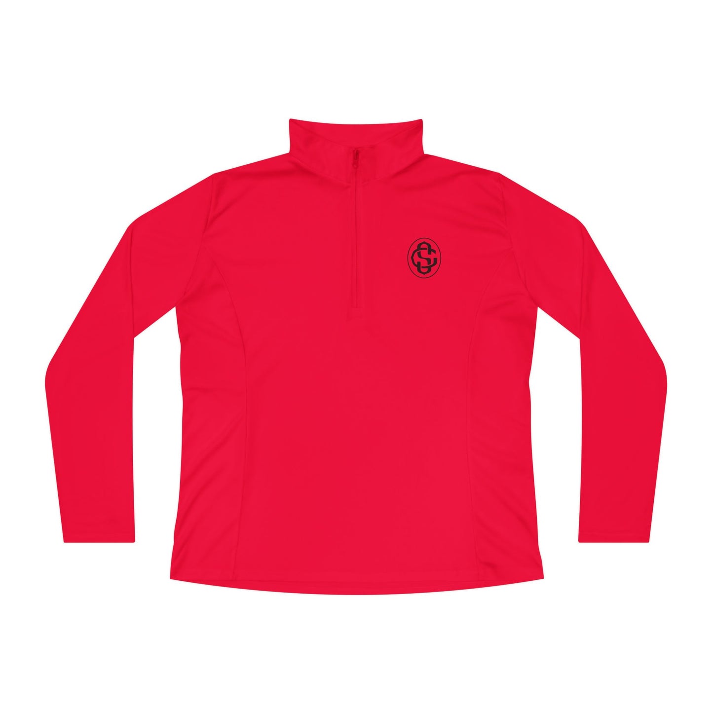 Monogram on 1/4-Zip (Black Logo) - Womens