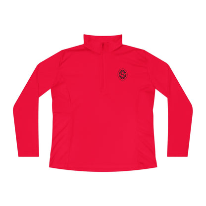 Monogram on 1/4-Zip (Black Logo) - Womens