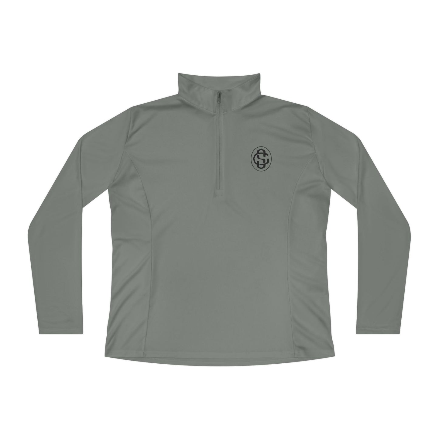 Monogram on 1/4-Zip (Black Logo) - Womens