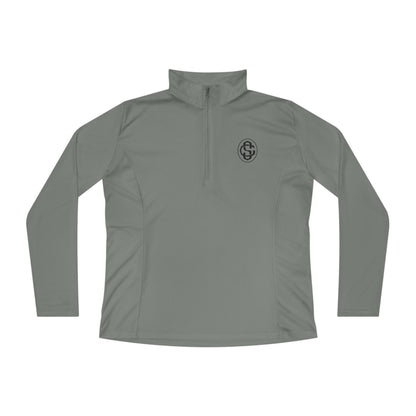Monogram on 1/4-Zip (Black Logo) - Womens