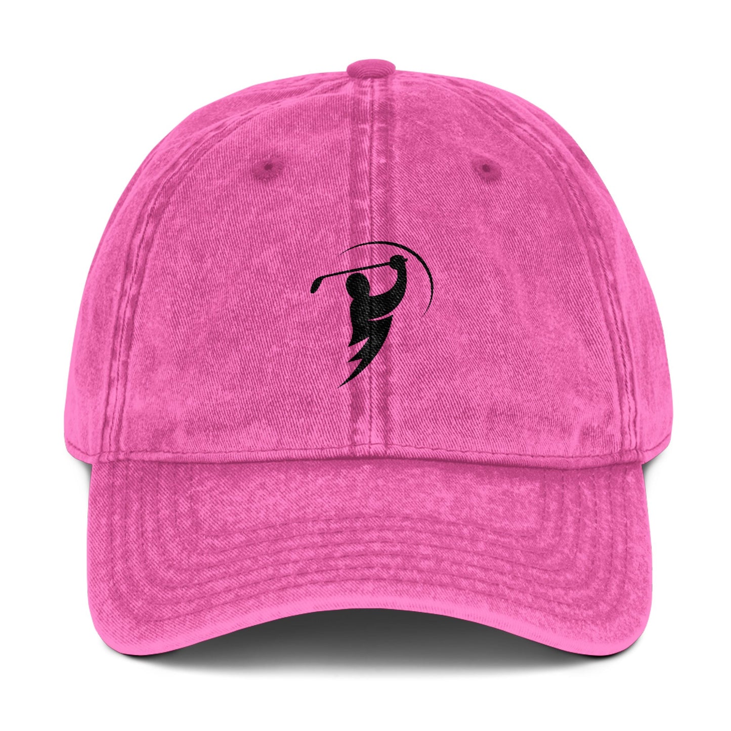Vintage Embroidered Cap - Bolty on Front / Monogram on Back (Black)