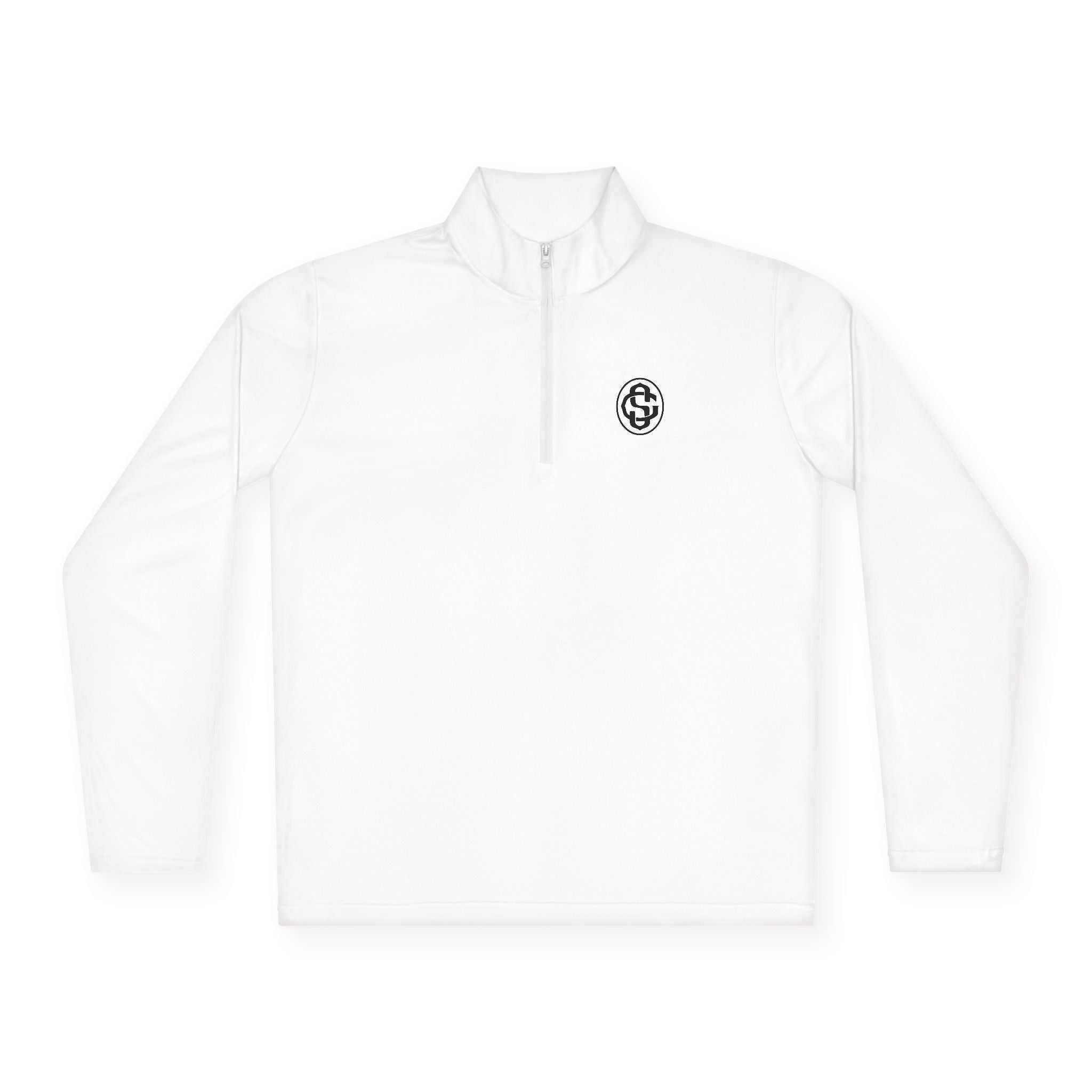 Monogram on  1/4-Zip (Black Logo) - Mens