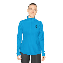 Monogram on 1/4-Zip (Black Logo) - Womens