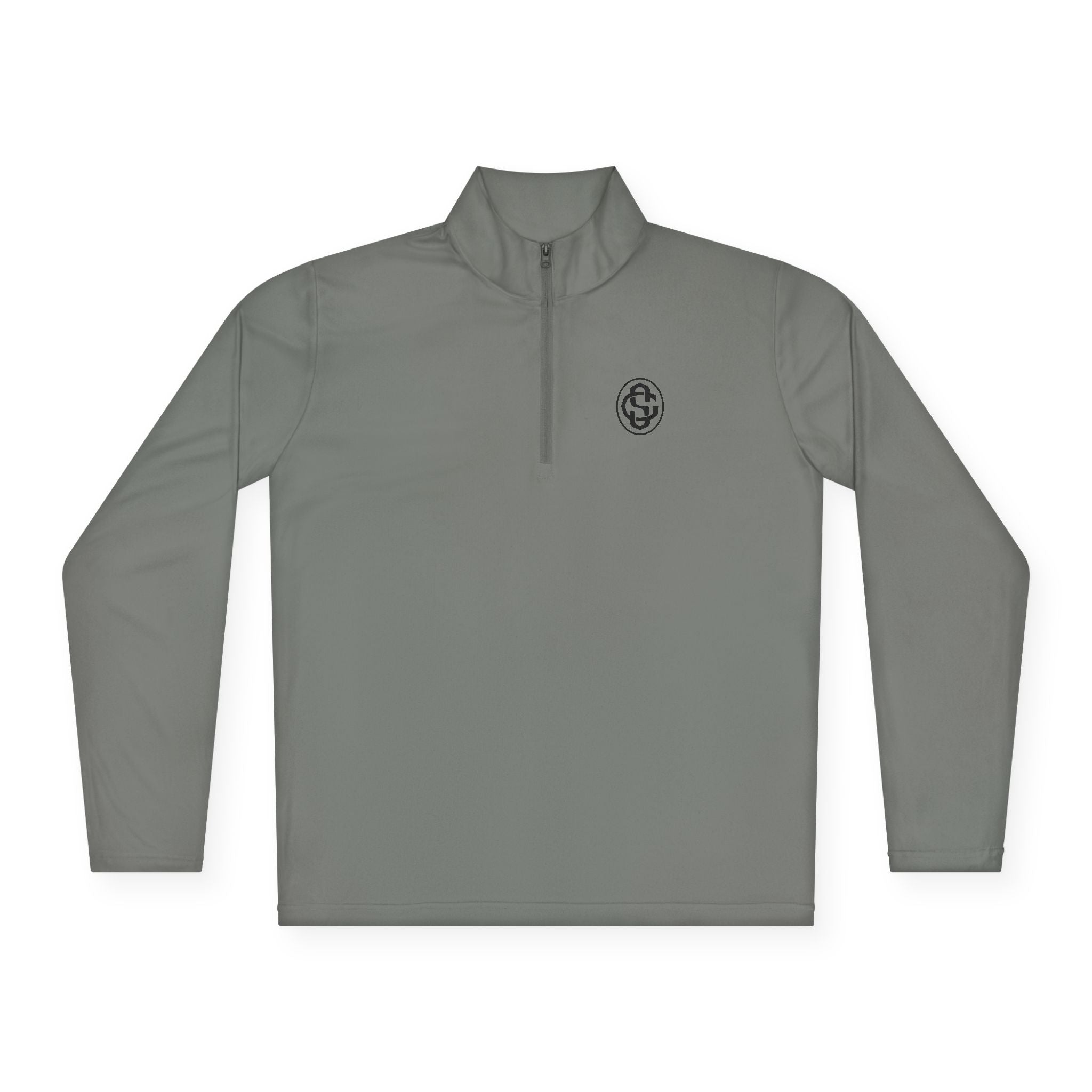 Monogram on  1/4-Zip (Black Logo) - Mens