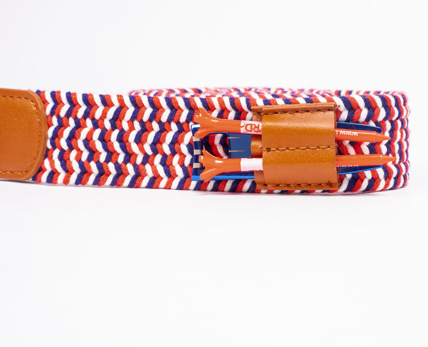 THE BRAIDED BYRD GOLF BELT - Red & White Bluebyrd